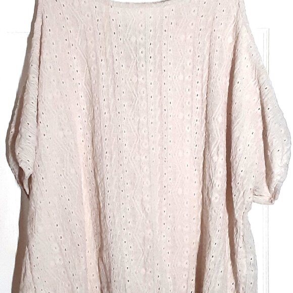 Shein Curve 3XL Top, Beige, Split Sleeves, Easy Care, Elastic Waist, pull on - Picture 2 of 6